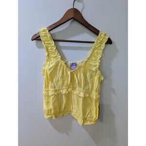 Lotus. & Lavender Yellow Gingham Top NWT